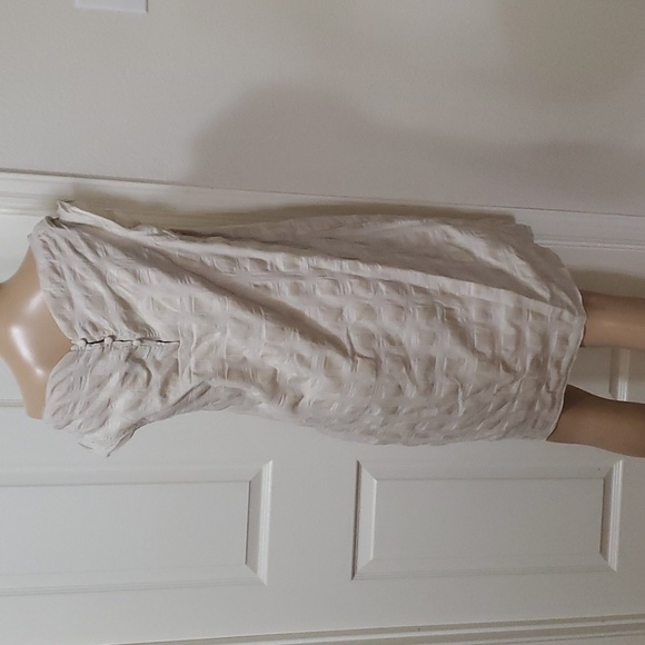 M textured shadow folding midi beige pockets luxe material lined - Picture 2 of 7